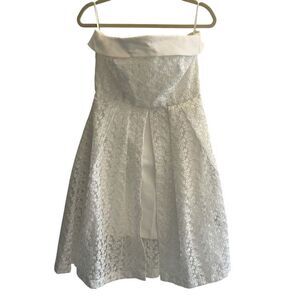 New Eva Mendes White Lace Strapless Dress Women’s Size Medium Bride Bridal